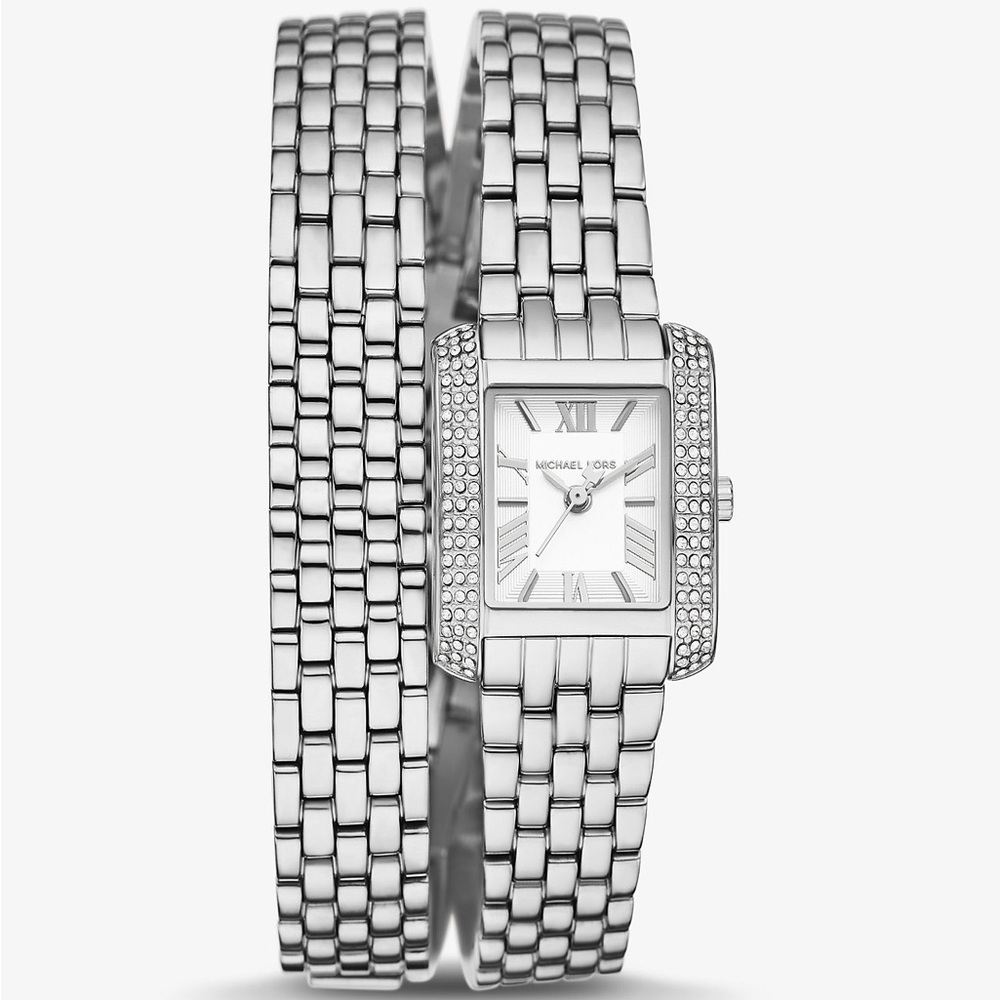 Michael Kors Silver Rectangular Watch With Crysta… - image 3